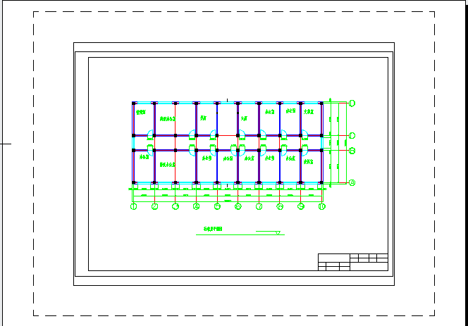 3100平米六层一字型框架办公楼建筑图纸（含计算书）_图1