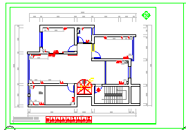 别墅家居装修cad平面图线路布置设计施工图-图二