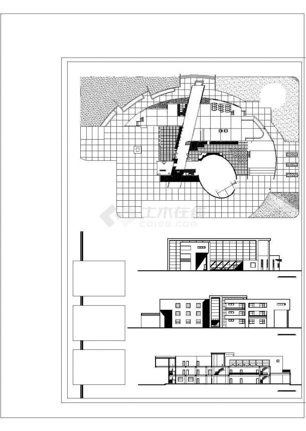 大学生活动中心设计方案图CAD图纸-图一