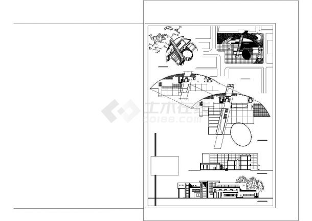 大学生活动中心设计方案图CAD图纸-图二