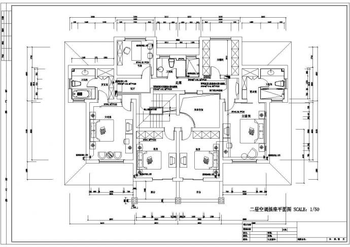 电气设计_某地区三层别墅村电路CAD图_图1