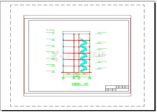 3100平米六层框架结构办公楼建筑图纸（毕业设计）-图一