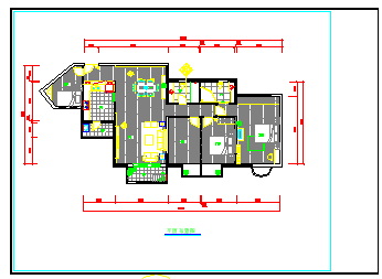大户型住宅室内装修设计平面cad方案施工图纸-图二