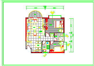 大两居室内家装设计cad施工图纸_图1