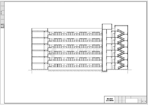6543平方米6层商业办公楼全套设计cad图，含设计说明-图二
