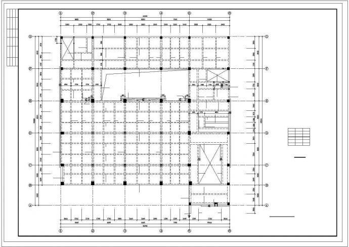长42米宽42米3层框架办公楼结构平面图_图1