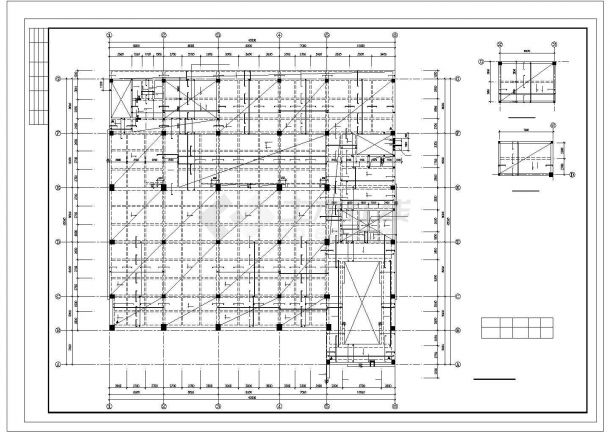 长42米宽42米3层框架办公楼结构平面图-图二