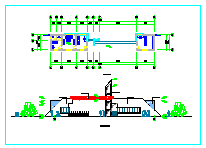 大型社区门卫设计建筑施工CAD图纸_图1