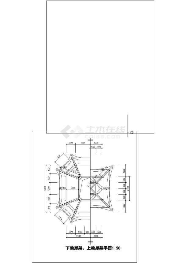 八角四方重檐亭全套设计CAD施工图-图一