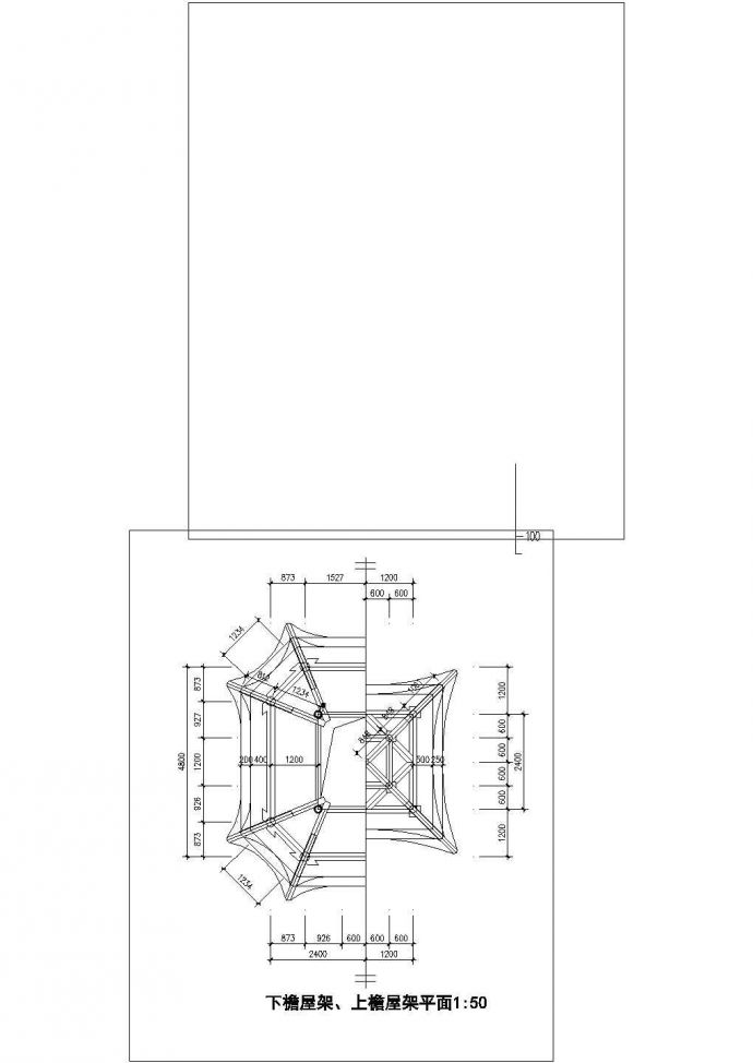 八角四方重檐亭全套设计CAD施工图_图1