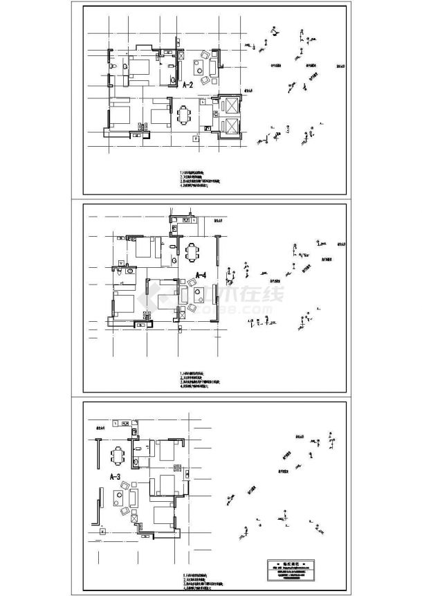 [湖南]住宅小区五栋楼给排水消防cad施工图（气体灭火 压力排水）-图一