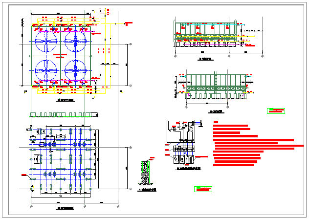 冬夏运行冷却塔（带加热）详细cad设计施工图纸_图1
