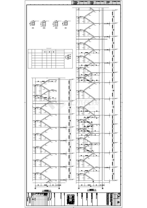 某钢结构大厦楼梯节点构造设计施工CAD图纸-图一