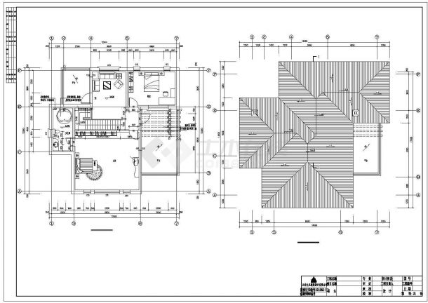 某高档小区三层别墅建筑设计CAD图-图二