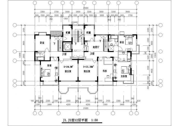 几十个住宅户型设计CAD施工图纸_图1