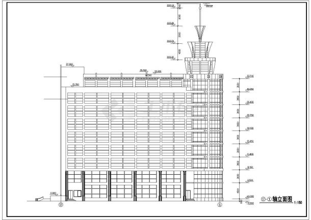 某十层8588平米集团公司科研信息中心[办公楼]建筑施工图纸（标注明细）-图二