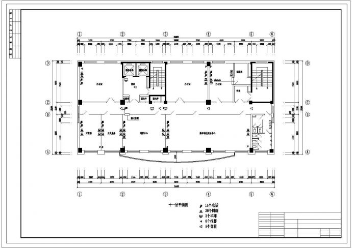简约办公楼电气工程规划CAD平面参考图_图1