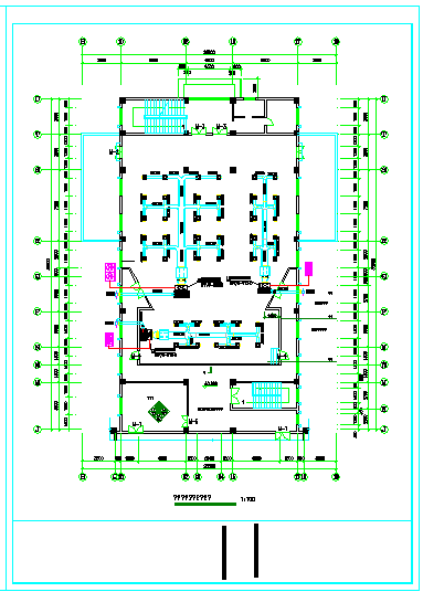 高档会议厅空调cad平面设计施工图