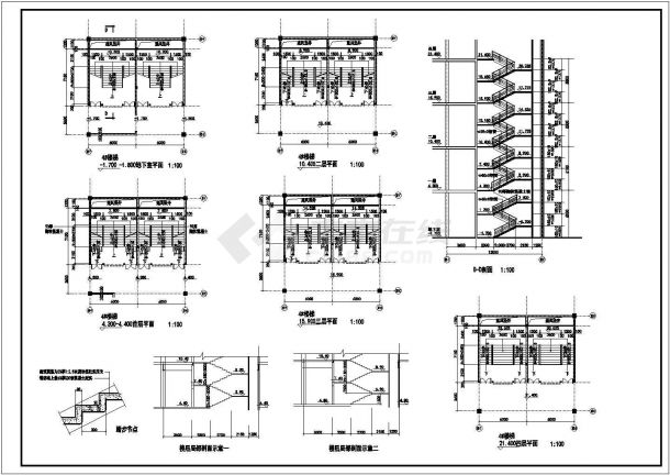 某建筑工程楼梯设计cad施工大样图（甲级院设计）-图二