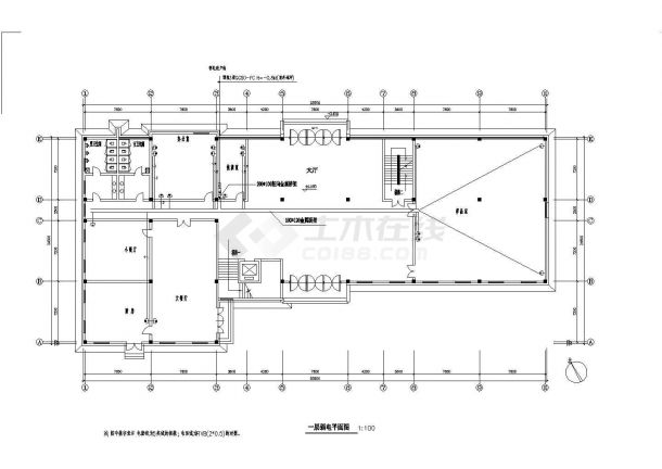 某利达公司办公楼电气CAD方案详图-图二