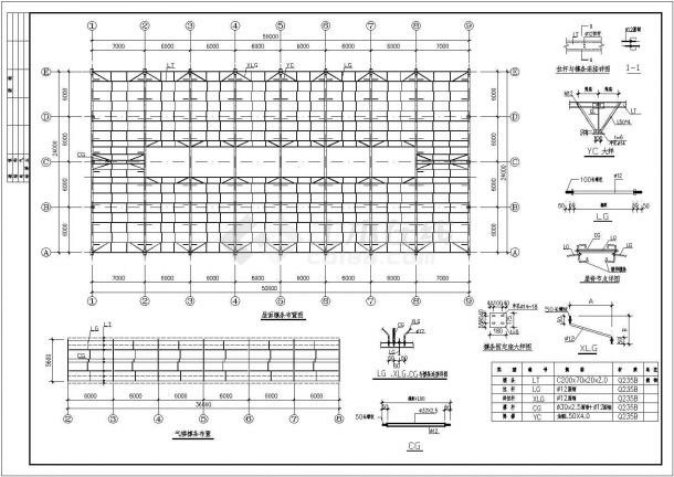 厂房设计_某24米跨门式刚架轻型房屋钢结构厂房设计cad全套结构施工图（ 含设计说明）-图二