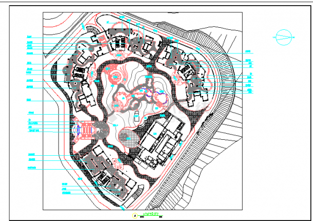 深圳某花园绿化规划设计cad施工总图（带效果图）-图一