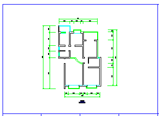 简单两居室室内装修cad施工设计图纸-图二