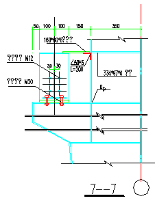 建筑吊梁与中柱cad设计节点详图-图二
