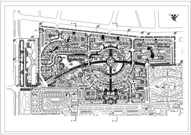 某大型多层框架住宅楼小区规划设计cad总平面施工图-图一