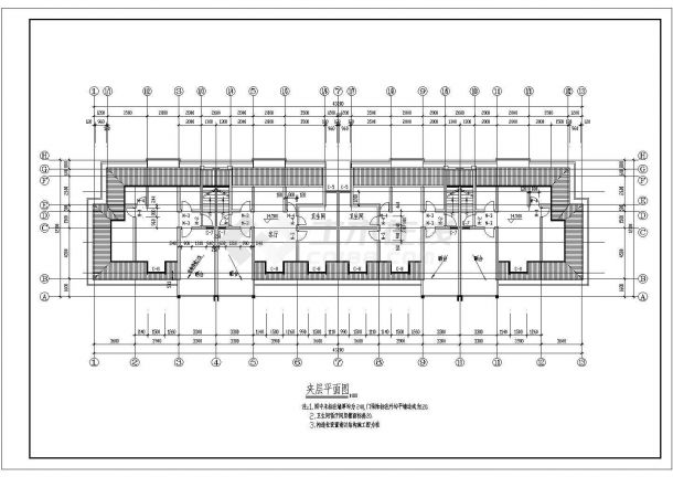 【5层】5200平米砖混住宅CAD毕业设计（(含计算书、施工组织设计，建筑结构设计图）-图二
