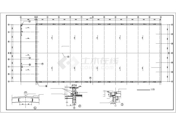 厂房设计_2层厂房车间建筑施工图【平立剖】CAD设计施工图纸-图一