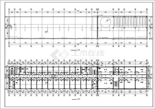 厂房设计_3层2562平米厂房车间宿舍综合楼建筑施工图CAD设计施工图纸-图二