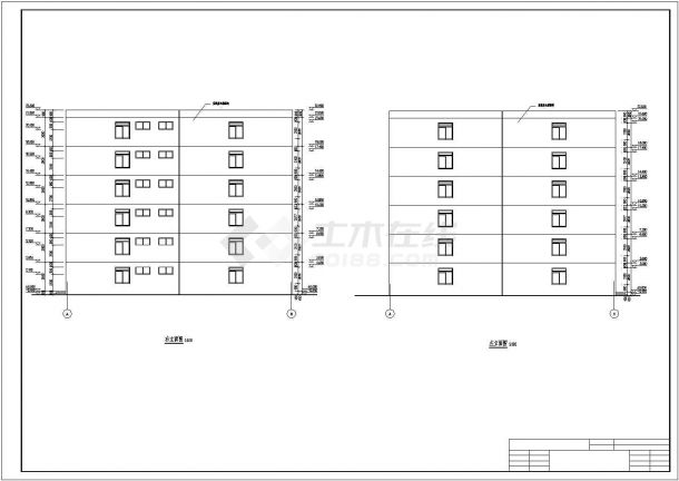 【6层】5143.67平米框架CAD办公楼（含计算书、建筑、结构图）-图二