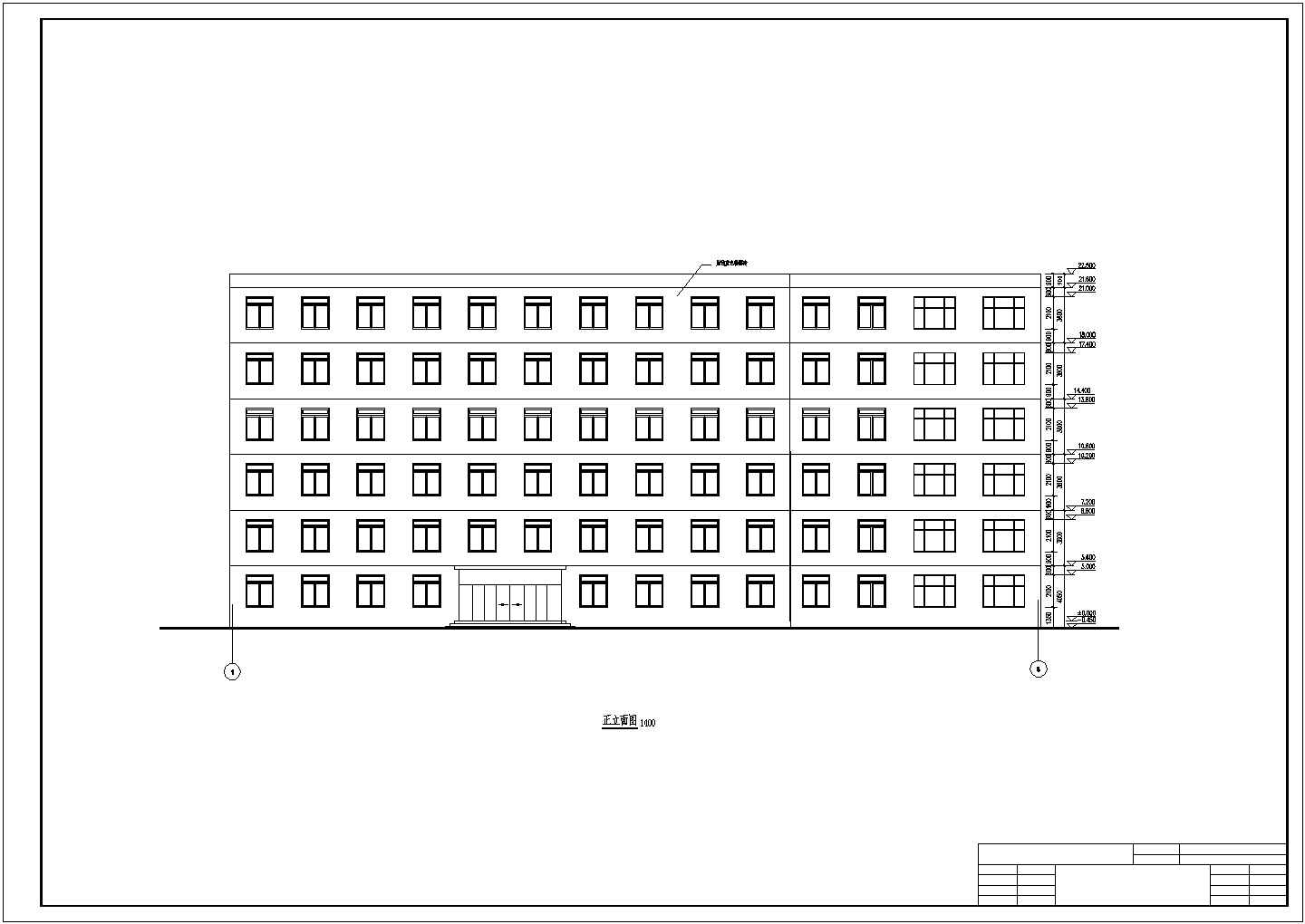 【6层】5143.67平米框架CAD办公楼（含计算书、建筑、结构图）
