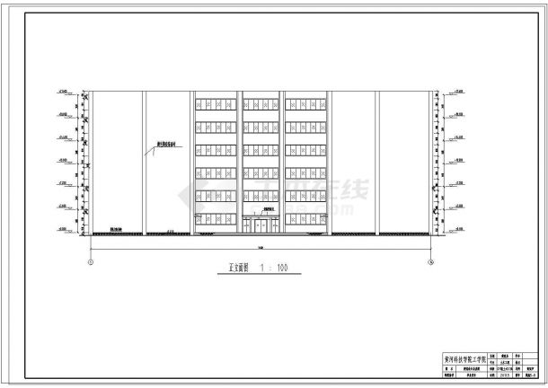 【6层】4465.00平米框架行政办公楼CAD毕业设计（含计算书，建筑结构图）-图一