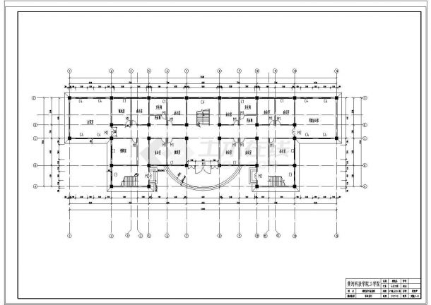 【6层】4465.00平米框架行政办公楼CAD毕业设计（含计算书，建筑结构图）-图二