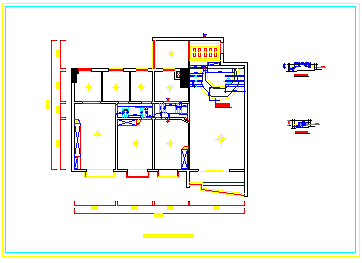 经典三居室室内装饰装修cad平面设计施工图纸_图1
