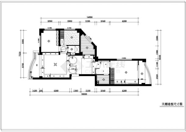 某70平米小两居家装设计cad平面施工图纸-图一