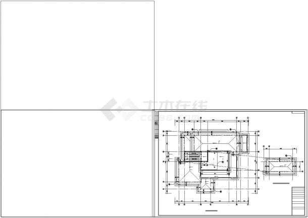某三层带天台别墅cad设计建筑施工图纸-图二