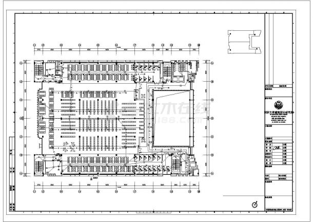 天津市某重点大学7层框架结构图书馆全套电气系统设计CAD图纸-图一