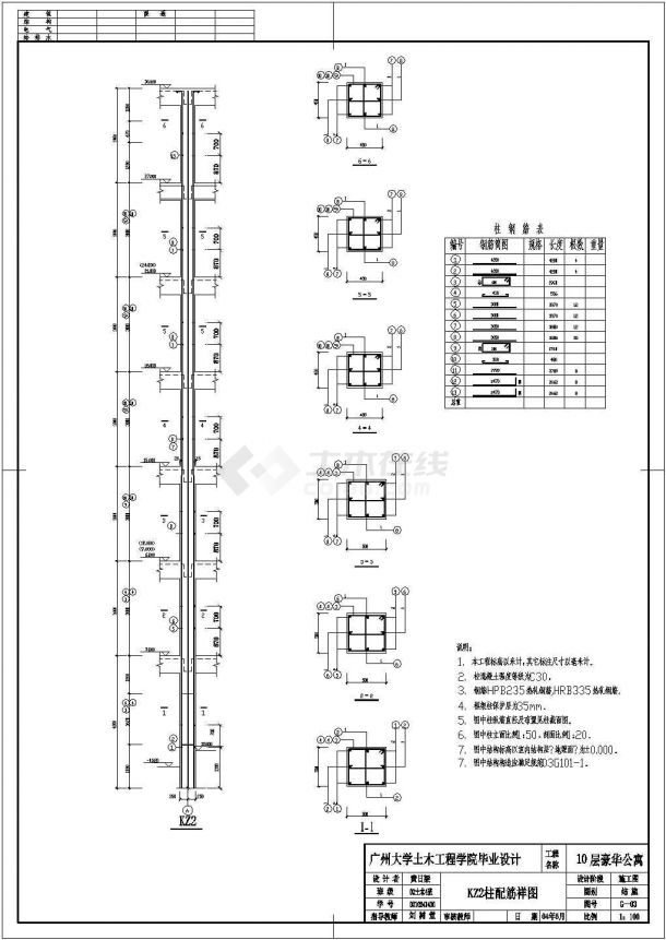 【10层】10层CAD框架剪力墙公寓（计算书、部分建筑、结构图）-图一