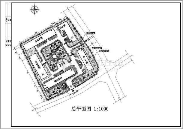 厂区规划cad总平面图-图一