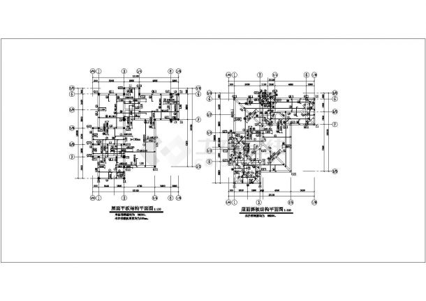 【安徽】某地山区三层别墅楼扩出施工设计cad图(含结构模型)-图二