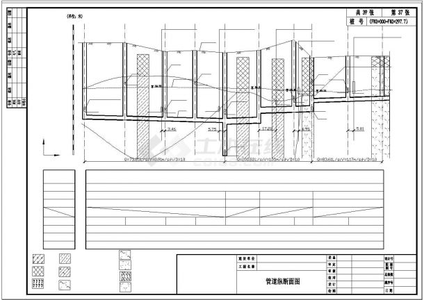 某大型截污工程初步设计CAD纵断面设计图纸-图一
