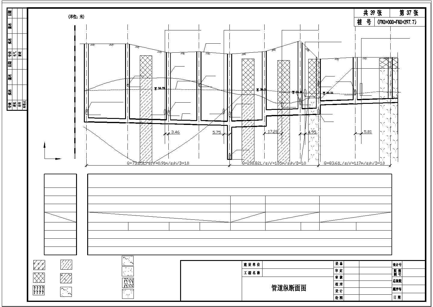 某大型截污工程初步设计CAD纵断面设计图纸