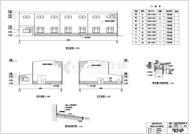 某18米高低跨带吊车梁厂房CAD毕业设计（计算书、建筑、结构图）-图二