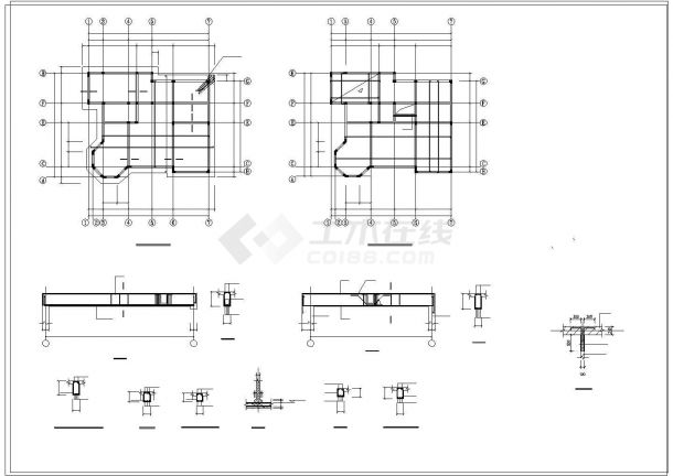 两层小别墅建筑全套CAD结构施工图纸-图一