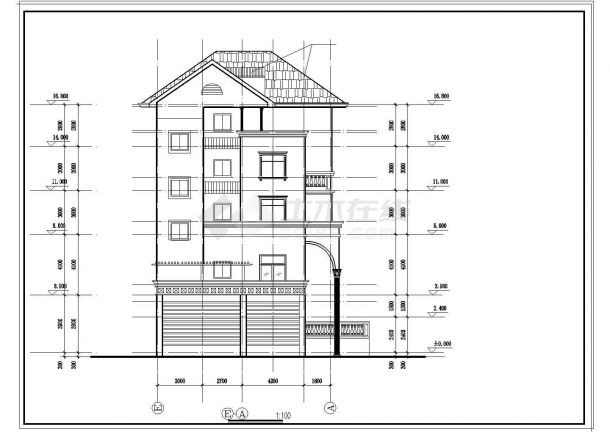 某地区错层别墅建筑结构CAD设计施工图-图二