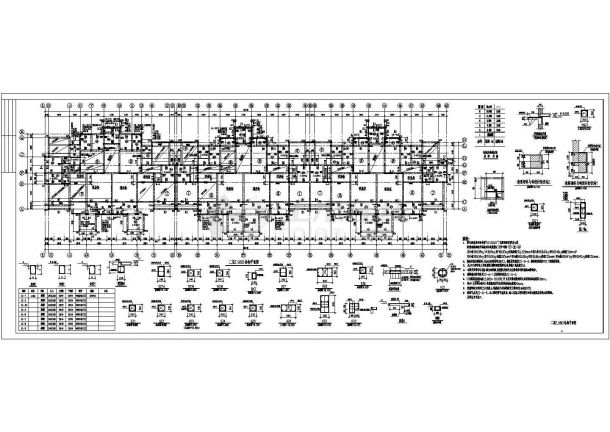 某3381.54平米CAD六层砖混住宅楼施工组织设计及施工图预算（建筑、结构图、平面图、进度表）-01-图一