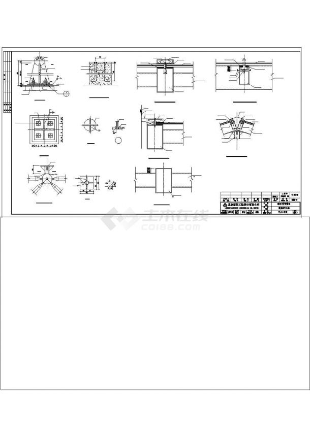 高中图书馆大楼网架工程结构设计cad施工图纸-图二